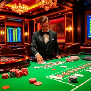 Experience the excitement of luck8 com with vibrant casino tables and colorful poker chips.