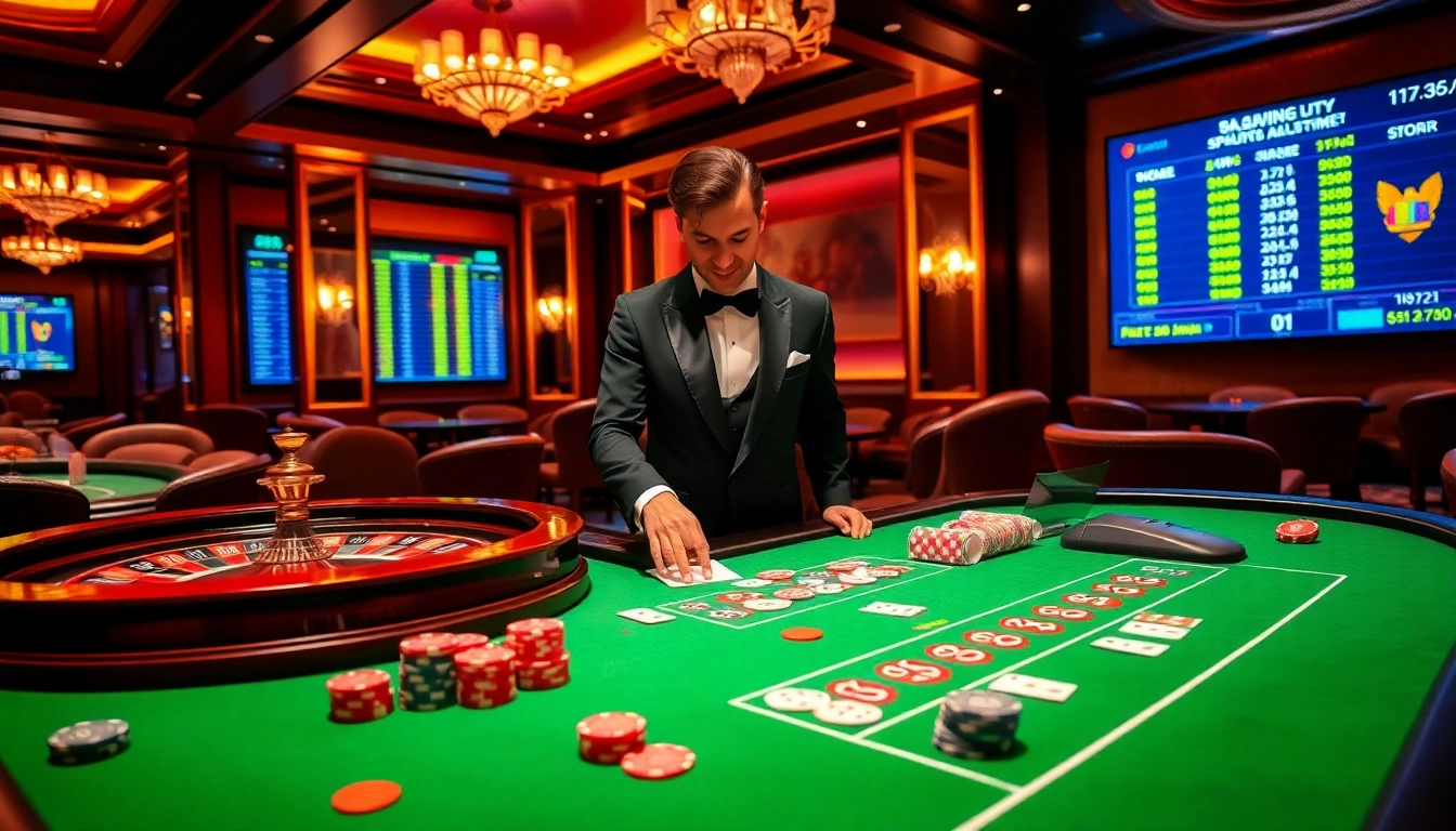 Experience the excitement of luck8 com with vibrant casino tables and colorful poker chips.