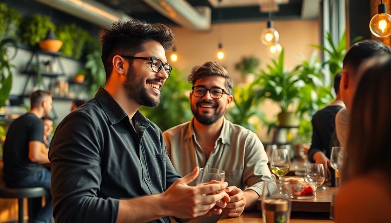 Members enjoying experiences at a Weed Club Madrid with vibrant ambiance and warm social interactions.