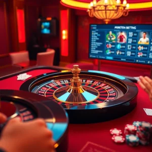 Players enjoying dynamic betting action at 88vv's vibrant casino table, highlighting a luxurious gaming experience.