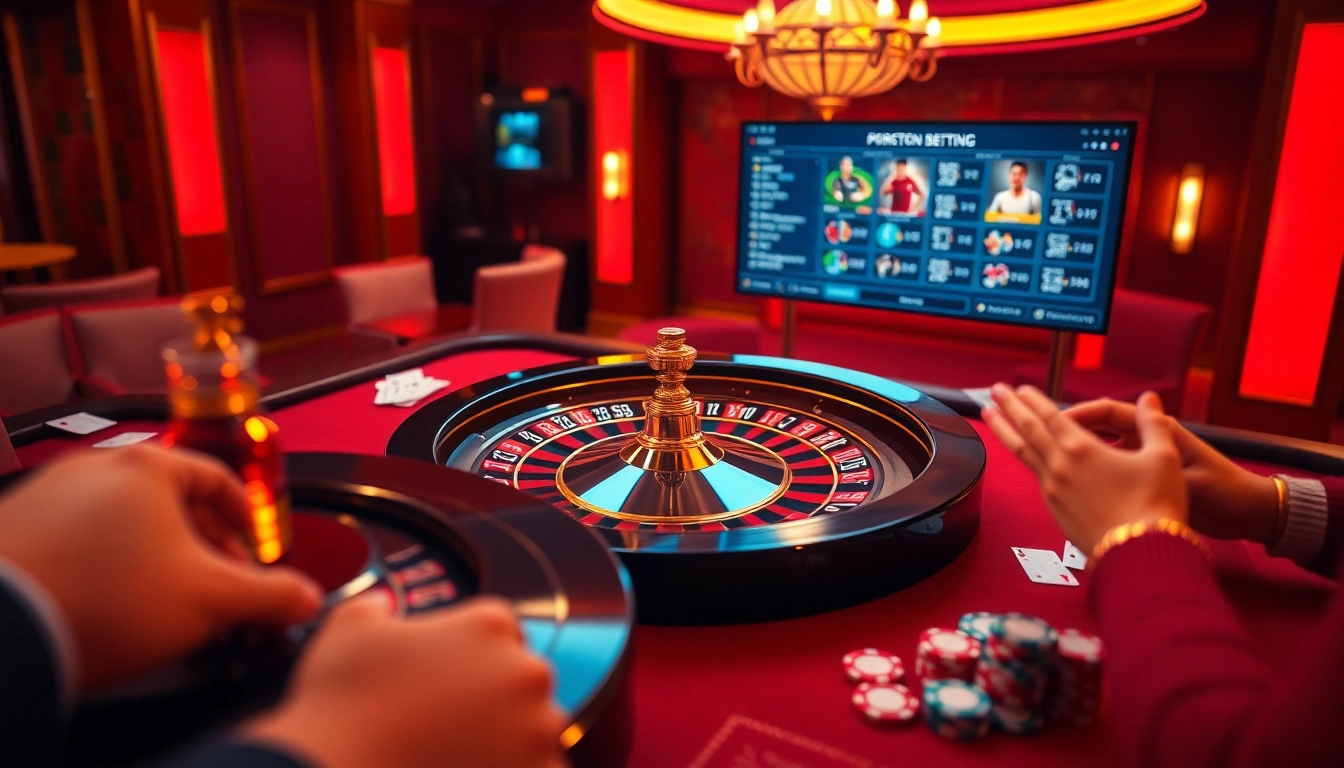 Players enjoying dynamic betting action at 88vv's vibrant casino table, highlighting a luxurious gaming experience.