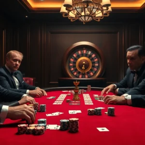 Experience high-stakes poker action at https://jun88.buzz/ with vibrant chips and intense gameplay.