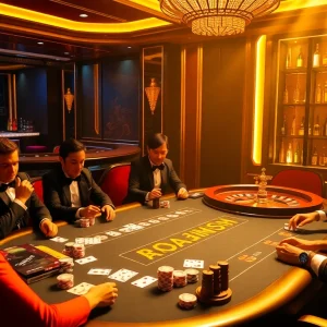 Experience high-stakes poker action with a stylish table at https://88vv.media/ featuring vibrant chips and cards.
