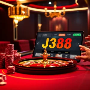 Experience the excitement of BJ388 online gambling with vibrant casino tables and user-friendly interface.