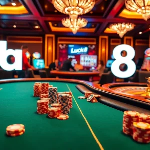 Experience intense gaming action at Luck8's premium casino with vibrant tables and thrilling gameplay.
