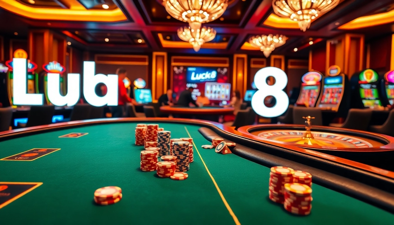 Experience intense gaming action at Luck8's premium casino with vibrant tables and thrilling gameplay.