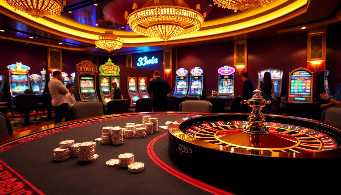 Experience the thrill of winning at 33win with vibrant casino games and elegant setups.