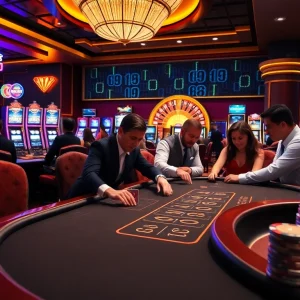 Experience luxury gaming with 88i bet at a vibrant casino table surrounded by excitement.