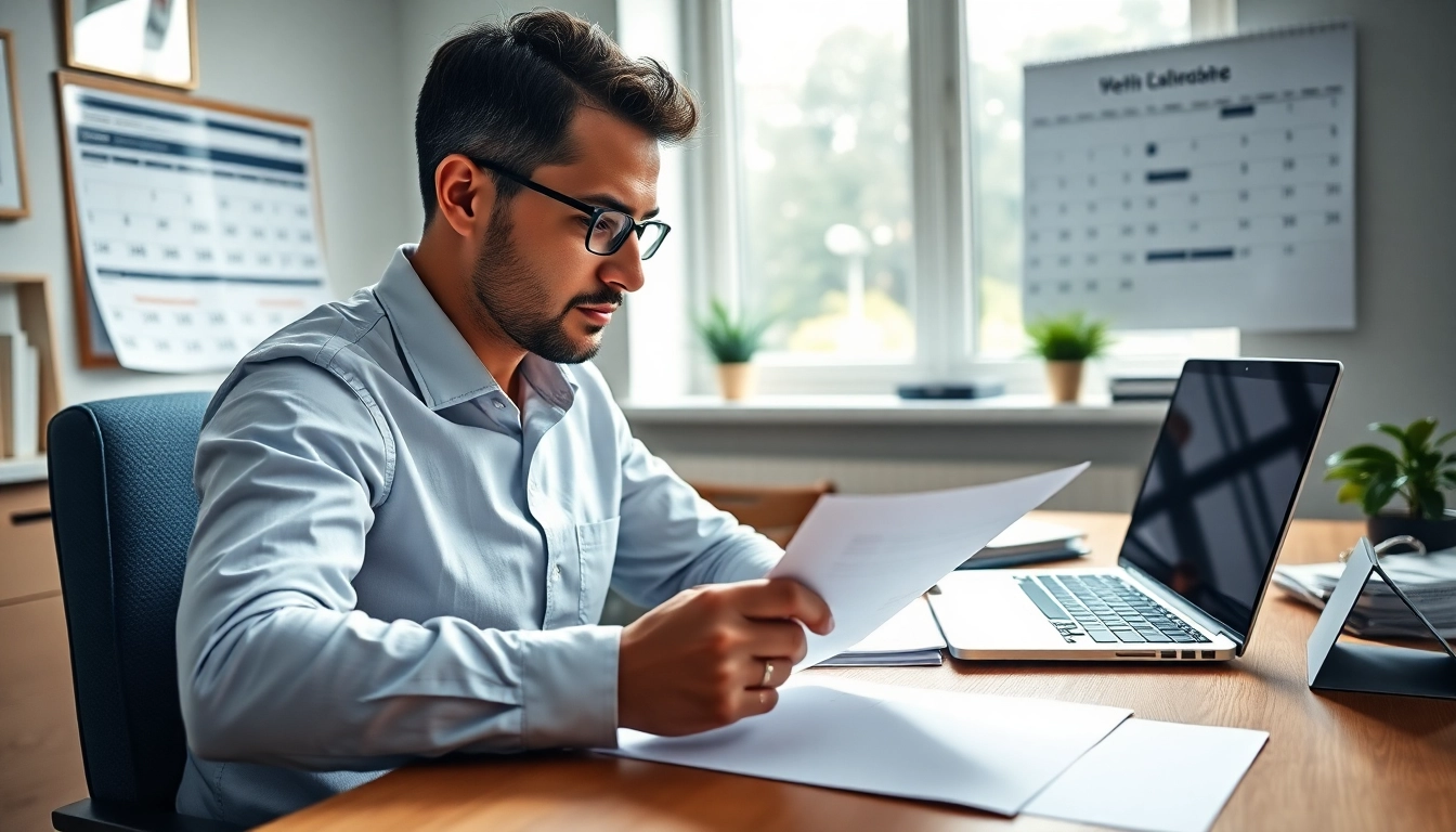 Reviewing the eta uk application form with meticulous attention in an organized workspace.