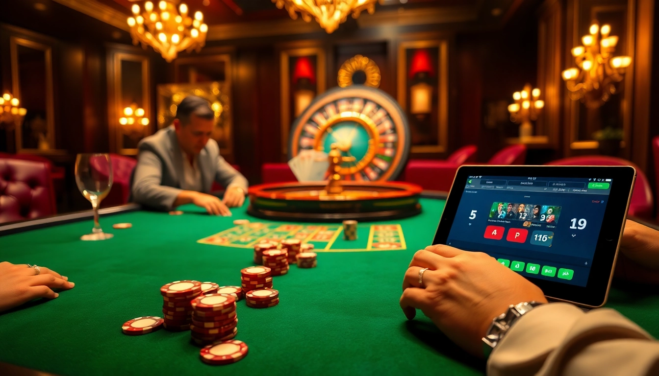 Engaged players at a luxurious poker table showcasing http://fabet0.com/ casino excitement.