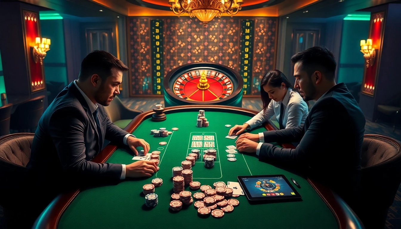 Experience the thrill of strategic poker play at 789win with vibrant chips and cards on a luxurious table.