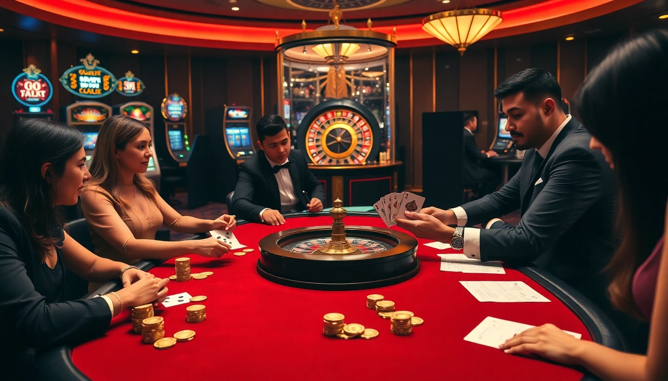 Engaged players at a high-stakes poker table exuding excitement for UU88 online gambling.