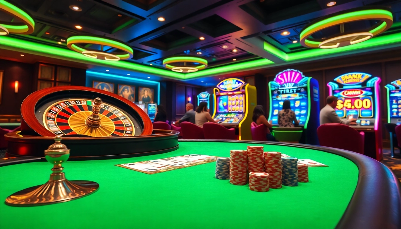 SUNWIN players enjoying engaging gameplay with vibrant poker chips and roulette wheel.