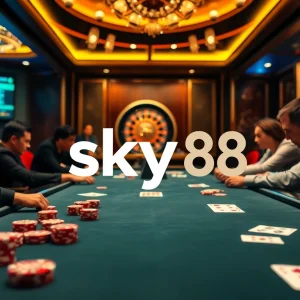 Exciting scene of high-stakes gambling highlighting sky88 đăng nhập on a digital betting screen.