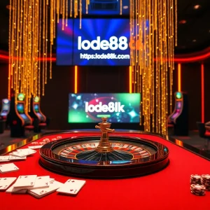 Experience excitement at https://lode88uk.com/ with a vibrant casino ambiance featuring roulette and slot machines.
