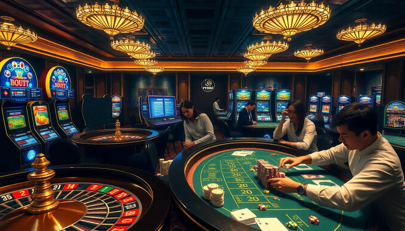 Kp88.com dynamic casino environment with poker chips, blackjack tables, and a roulette wheel.