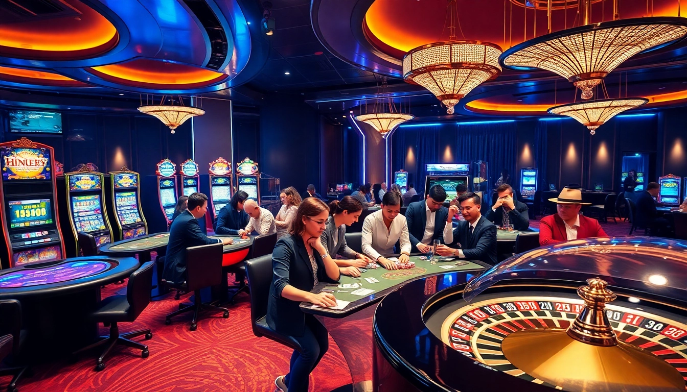 Experience thrilling gameplay at hm88 with engaging casino tables and colorful slot machines.