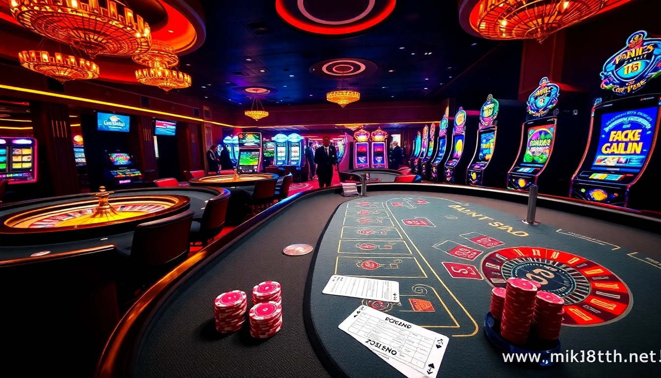 Players enjoy a thrilling online gambling experience inspired by https://mk8th.net/ at a luxurious casino.