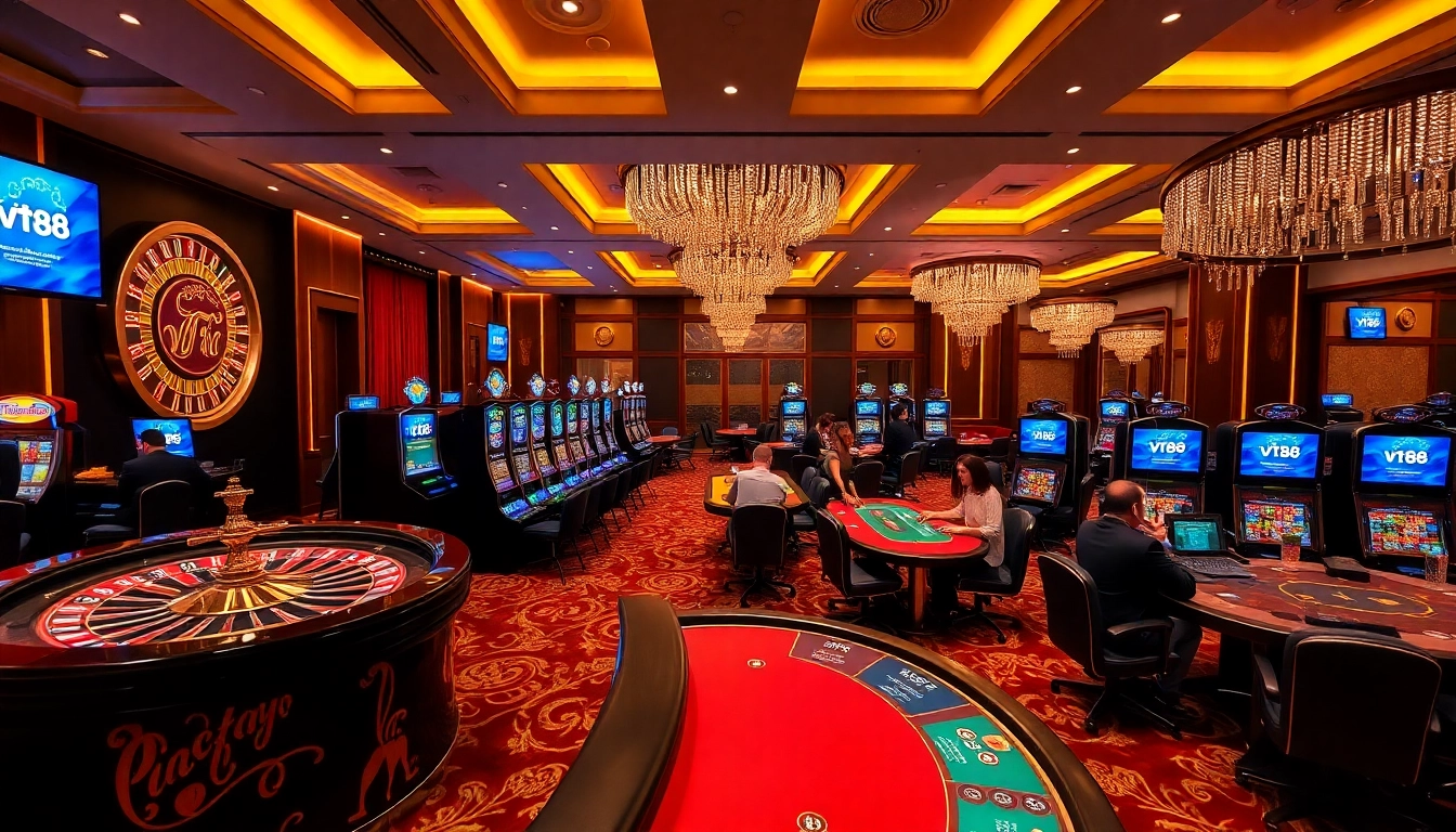 Experience thrilling gameplay at vt88 casino with vibrant slot machines and engaging players.