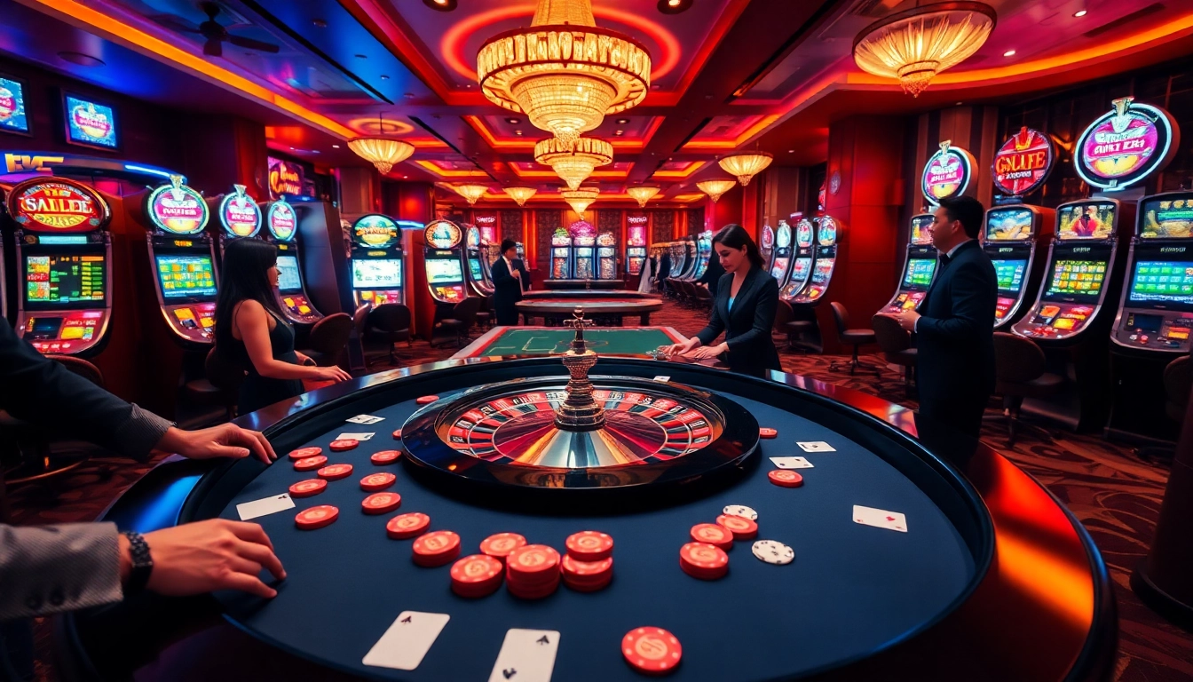 Experience thrilling gameplay at GG88's casino with a vibrant roulette table and excited players.