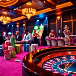 Engage with the thrill of gambling at https://789p.shopping/ with vibrant casino tables and poker chips.