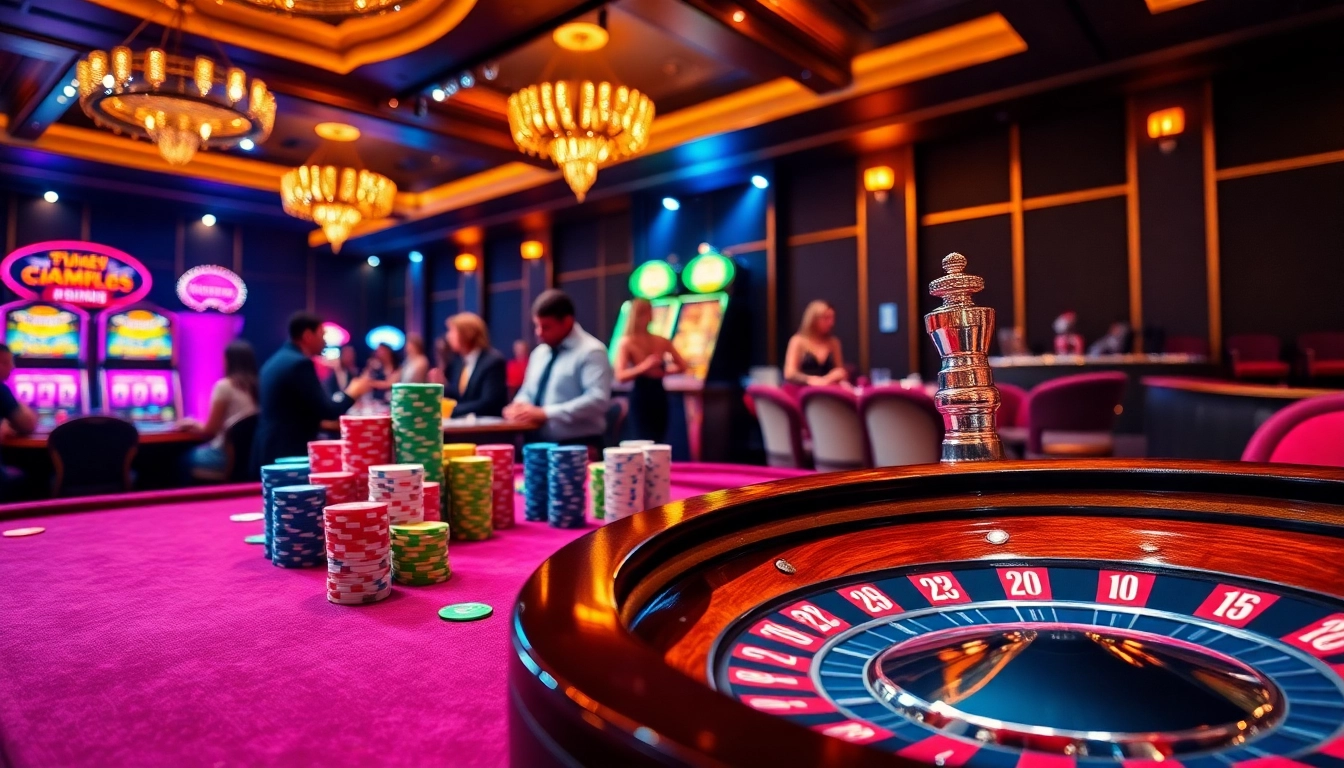 Engage with the thrill of gambling at https://789p.shopping/ with vibrant casino tables and poker chips.