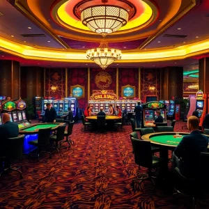 Players enjoying games at an upscale casino, embodying the spirit of OKKING excitement.