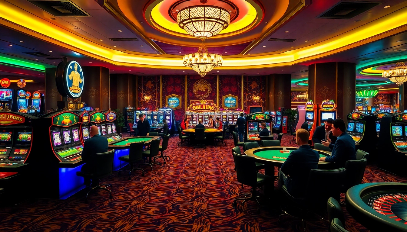 Players enjoying games at an upscale casino, embodying the spirit of OKKING excitement.