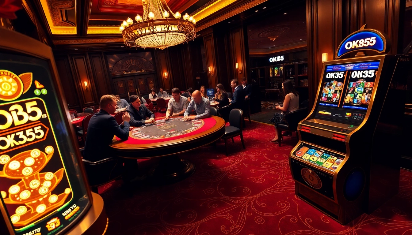 Experience high-stakes excitement at OK365 poker table with players engaged in thrilling gameplay.