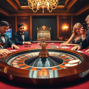 Engaging in a professional roulette game at https://nk88-zeno.top/ surrounded by luxury and excitement.