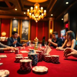 The xx88 poker table scene captures high-stakes excitement with players and chips under warm, elegant lights.