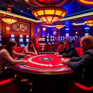Experience the excitement of open88 with thrilling casino games and vibrant decor.