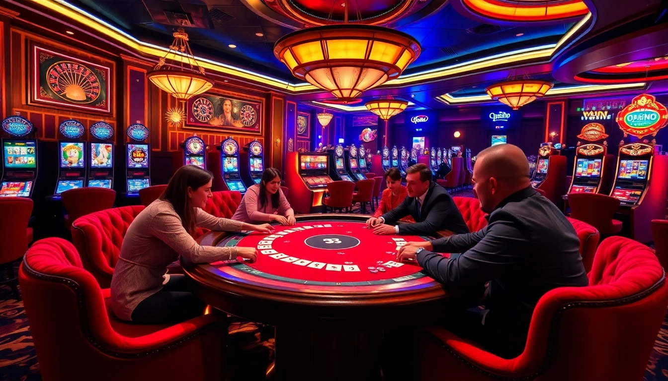 Experience the excitement of open88 with thrilling casino games and vibrant decor.