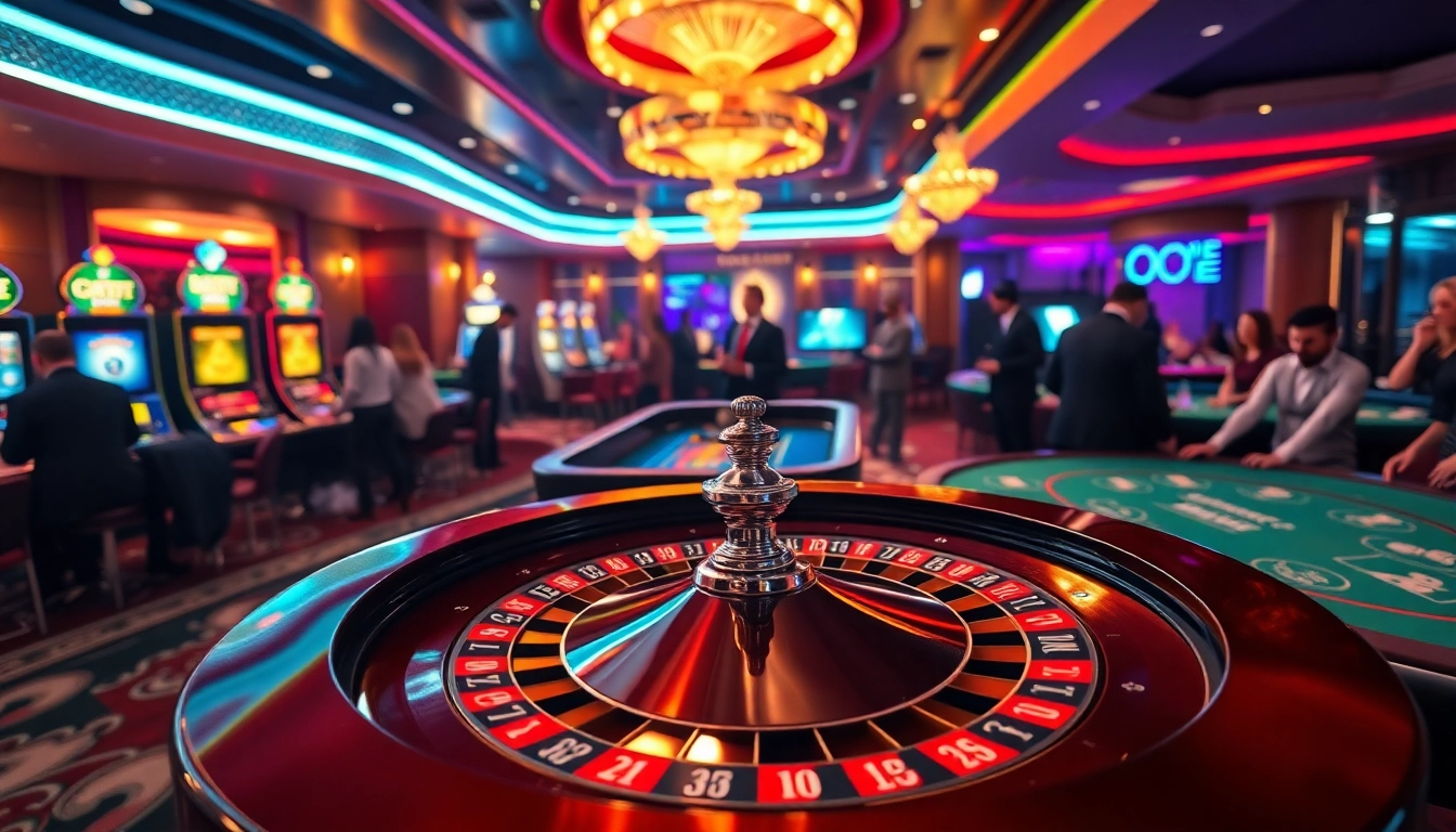 Experience the excitement of gambling at https://8xx.golf/ with a dynamic casino setting showcasing roulette and blackjack tables.
