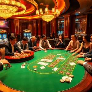 Exciting gaming atmosphere at rikvip casino with players engaged in high-stakes action.