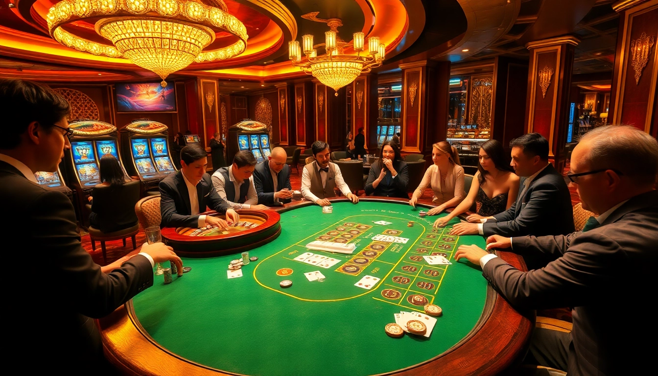 Exciting gaming atmosphere at rikvip casino with players engaged in high-stakes action.
