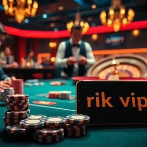 Experience thrilling gameplay at rik vip with a stylish poker table and vibrant casino atmosphere.