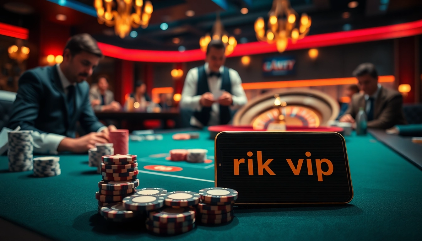 Experience thrilling gameplay at rik vip with a stylish poker table and vibrant casino atmosphere.