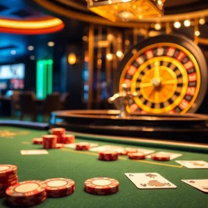 Experience the thrill of high-stakes poker at rik vip's luxury casino tables as cards and chips fly.