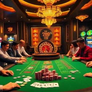 Exciting gameplay at 789 club casino with poker chips and cards showcased.