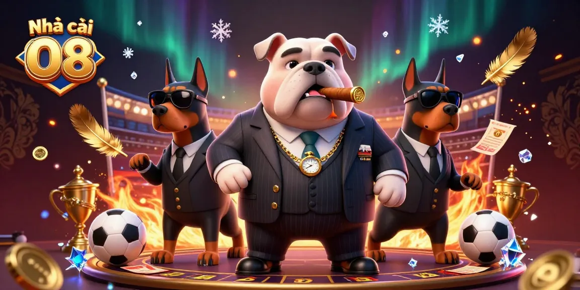 Bet on sports with Nhà cái O8 in this vibrant 3D casino illustration featuring dynamic characters and game elements.