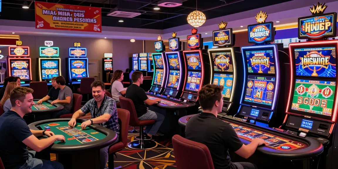 Experience the vibrant atmosphere of fimltd.co.uk's credit card casinos, with diverse players enjoying thrilling games.