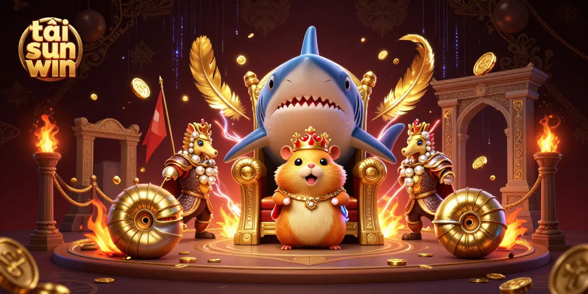 Experience the thrill of tải sun win with this vibrant 3D casino scene featuring a golden hamster king.